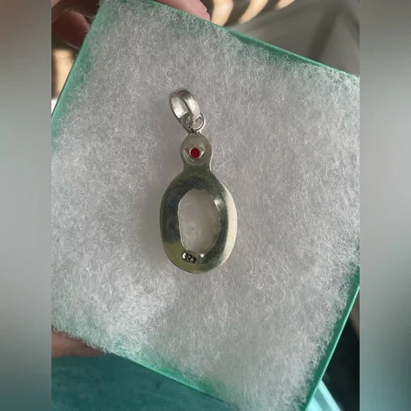 Genuine Moonstone / Garnet 925 Sterling Silver Necklace Pendant 🤍❤️ - Picture 5 of 5